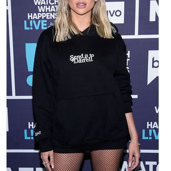 Lala Kent Tops - Lala Kent Send it to Darrell Embroidered Black Hoodie Medium